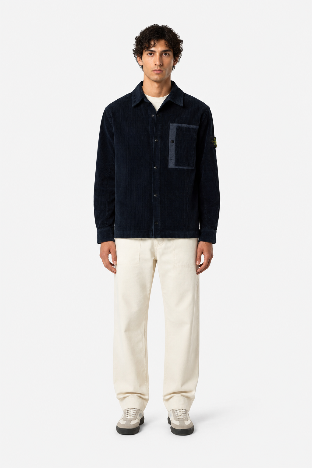 1200016 ORGANIC COTTON CORDUROY 800 - Námořnická modrá