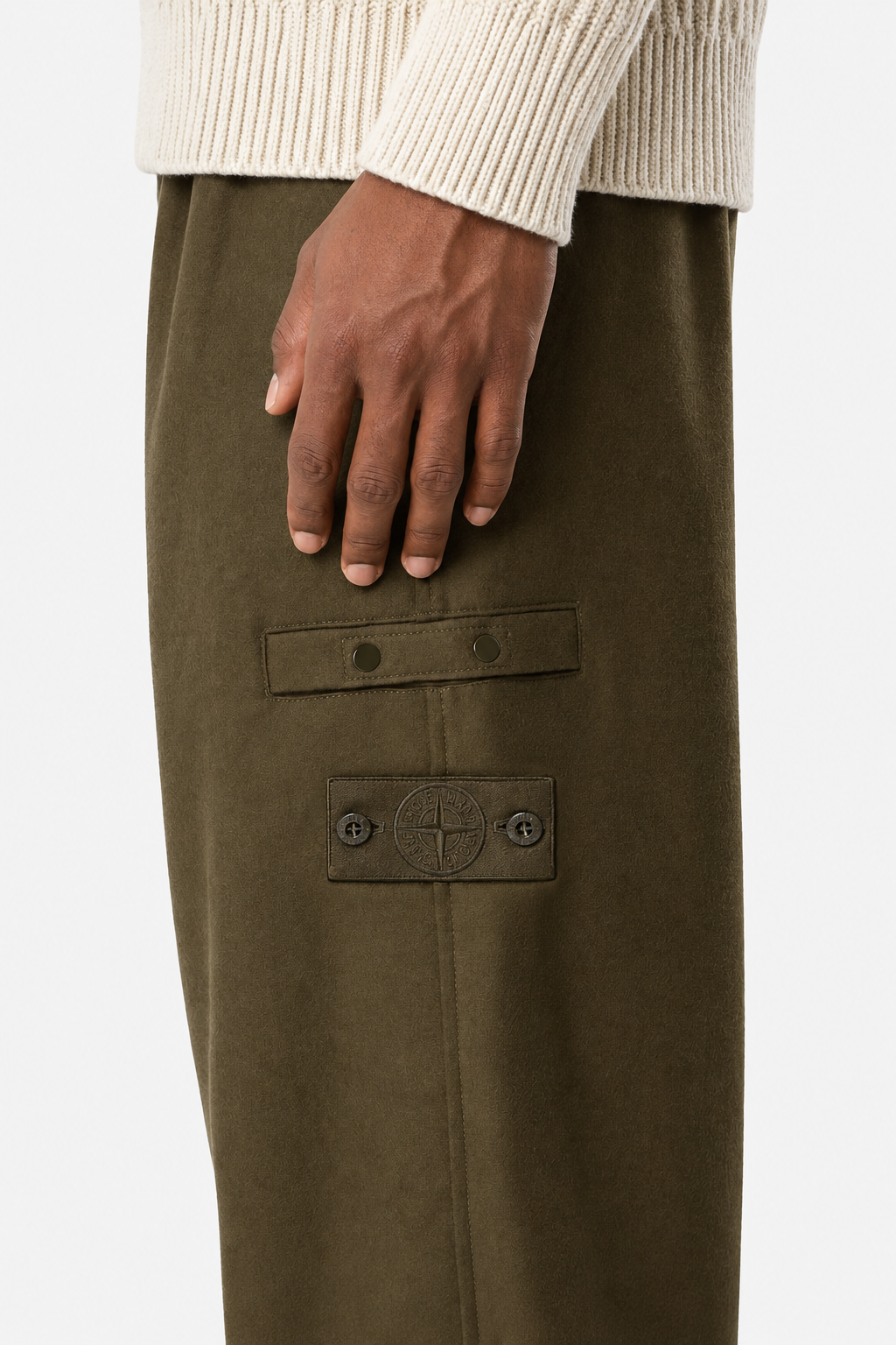 3100024 WOOL NYLON FLANNEL_S.I. GHOST - Vojenská zelená