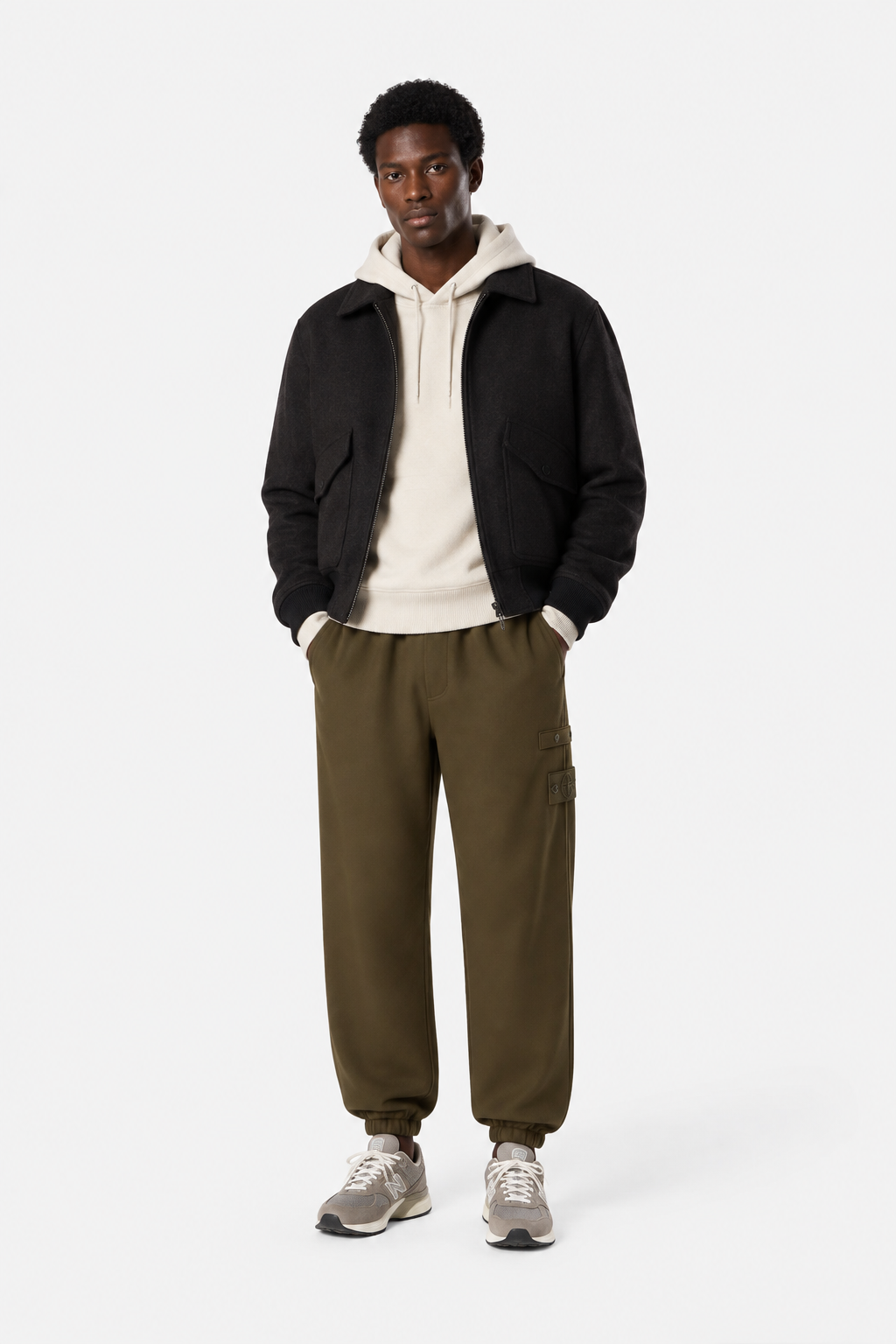 3100024 WOOL NYLON FLANNEL_S.I. GHOST - Vojenská zelená