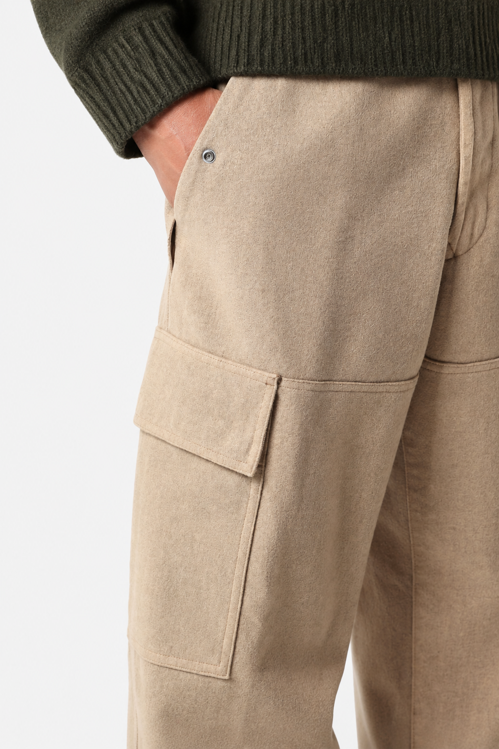 3100050 WOOL NYLON FLANNEL-TC - Béžová Biscuit