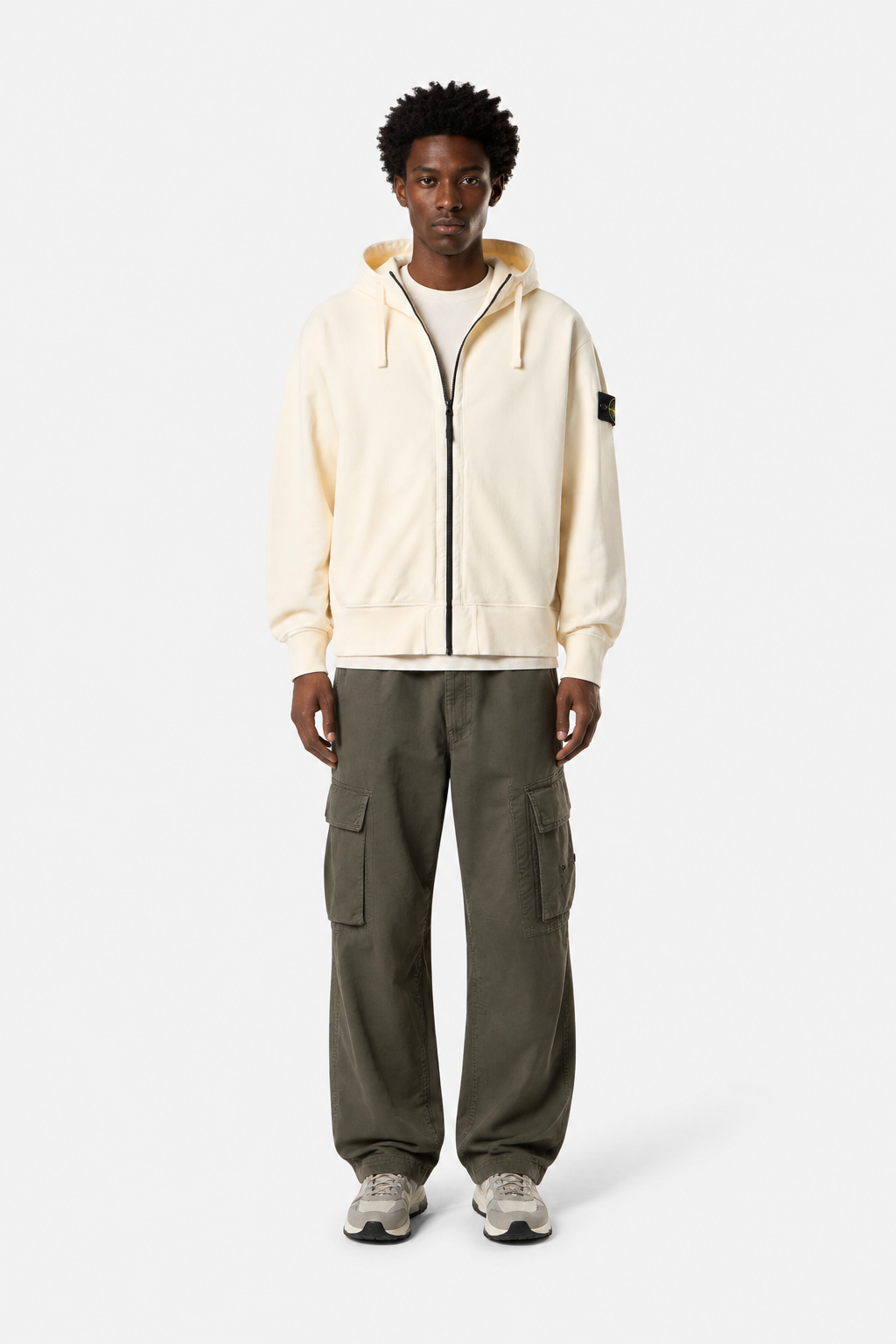 6100009 ORGANIC COTTON FLEECE - Slonová kost