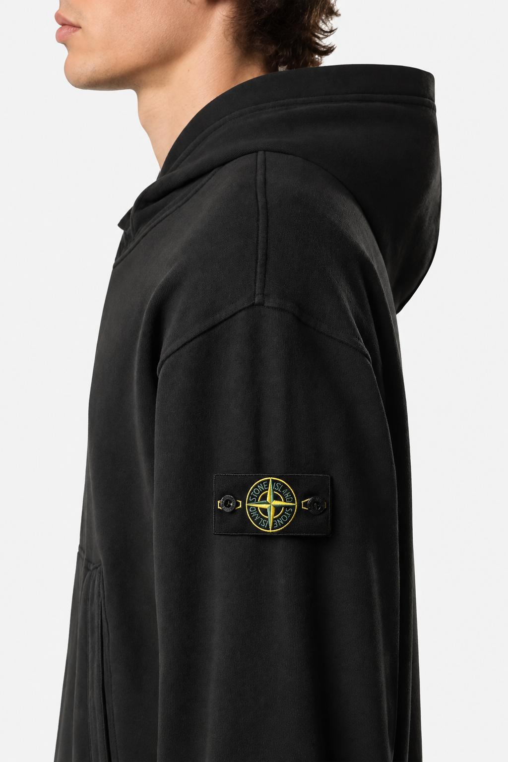 6100023 BRUSHED ORGANIC COTTON FLEECE - Černá