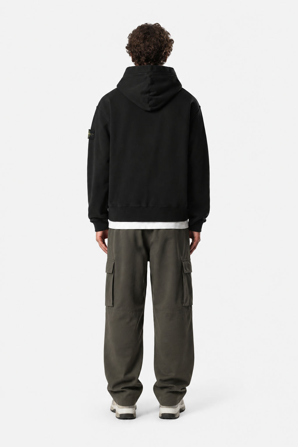 6100023 BRUSHED ORGANIC COTTON FLEECE - Černá
