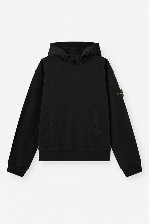 6100023 BRUSHED ORGANIC COTTON FLEECE - Černá