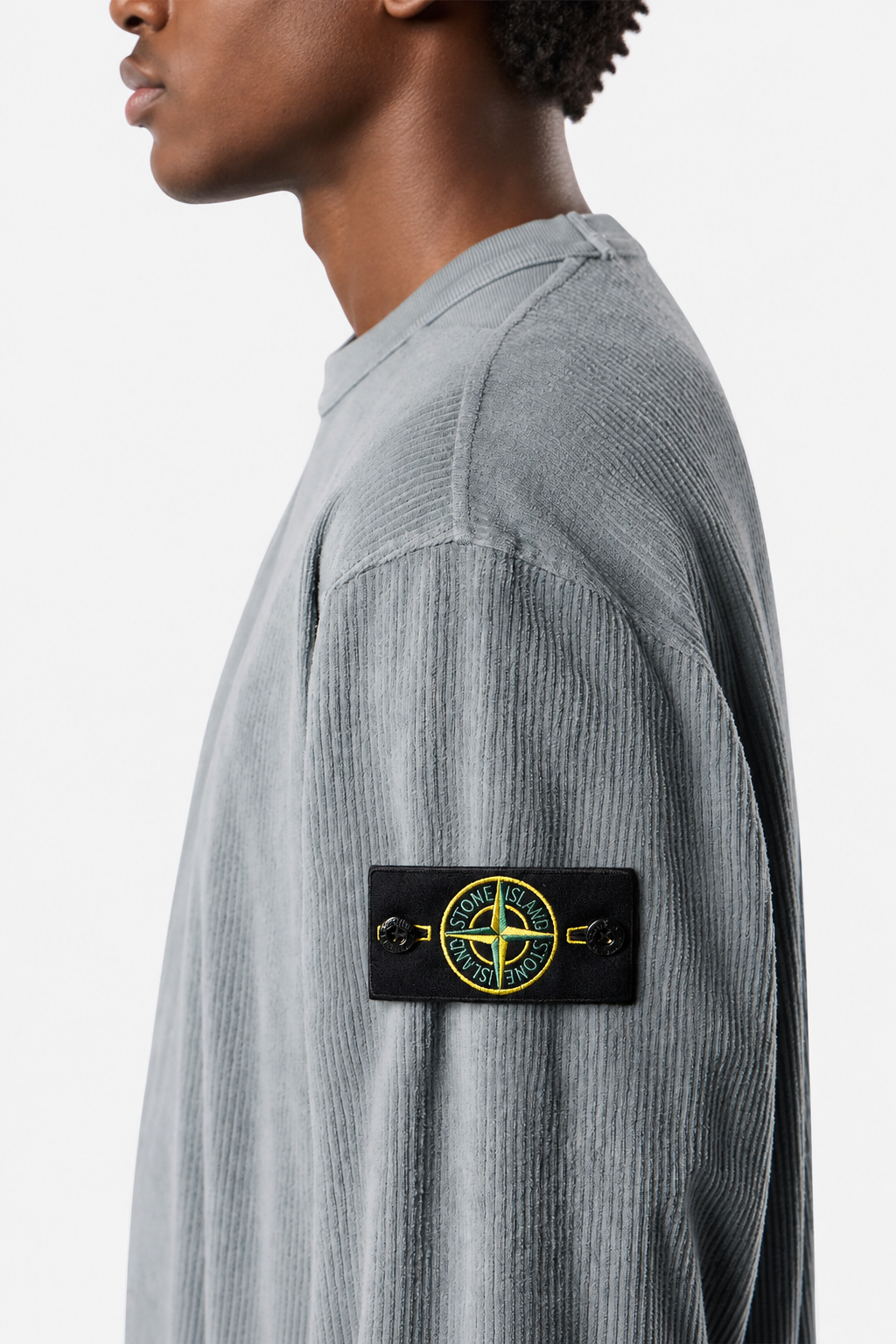6100030 JERSEY CORDUROY - Šedá