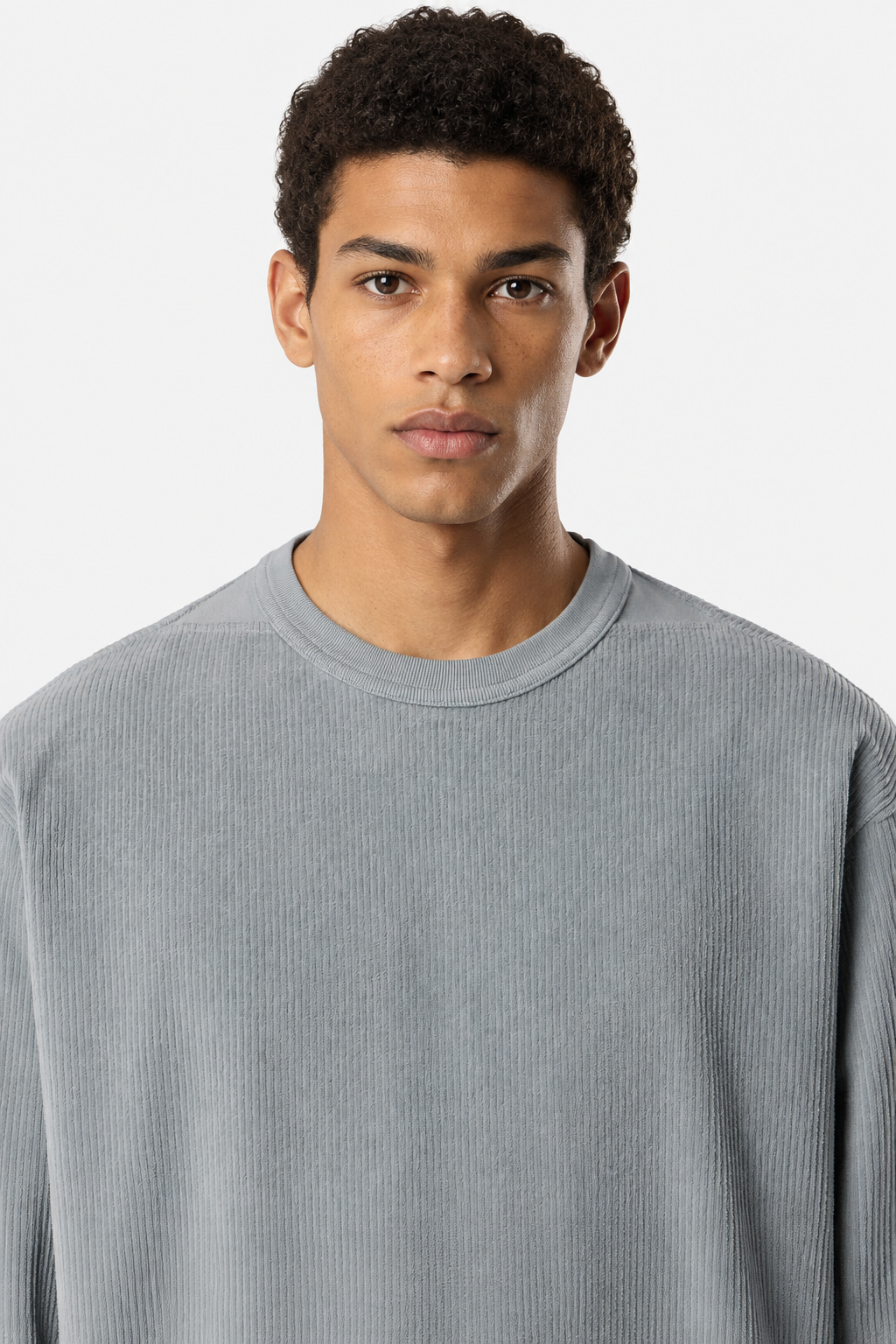 6100030 JERSEY CORDUROY - Šedá