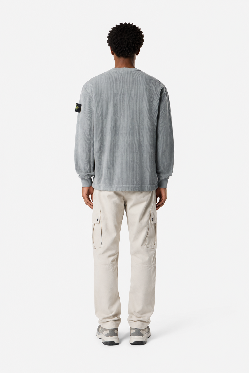 6100030 JERSEY CORDUROY - Šedá