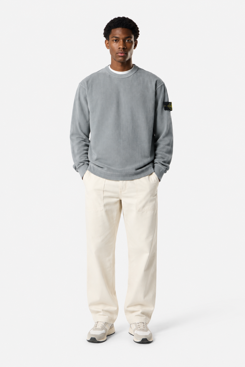6100030 JERSEY CORDUROY - Šedá