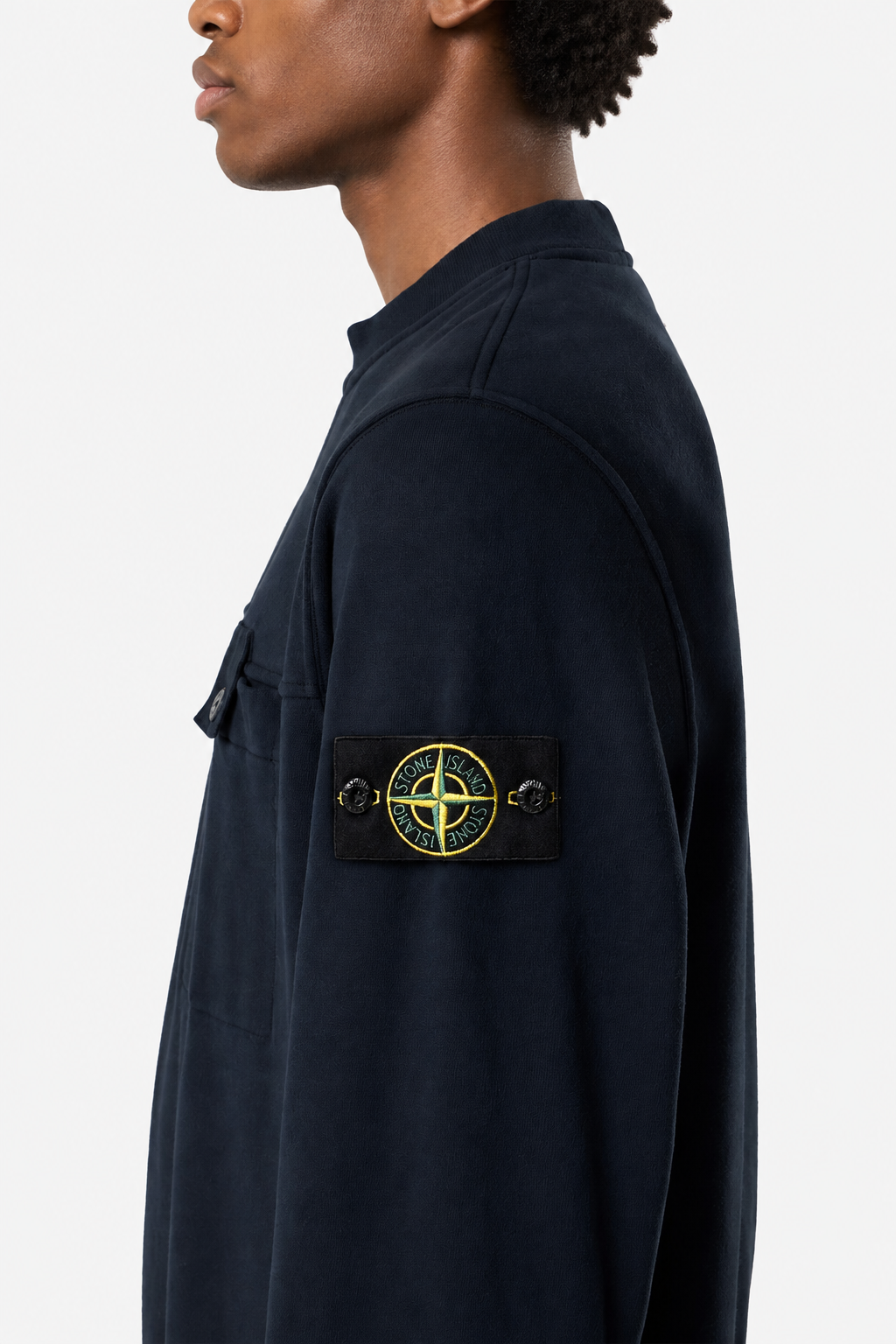6100038 BRUSHED ORGANIC COTTON FLEECE - Námořnická modrá
