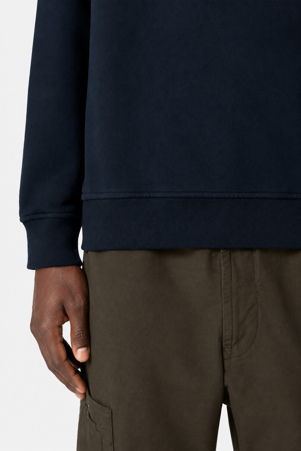 6100038 BRUSHED ORGANIC COTTON FLEECE - Námořnická modrá