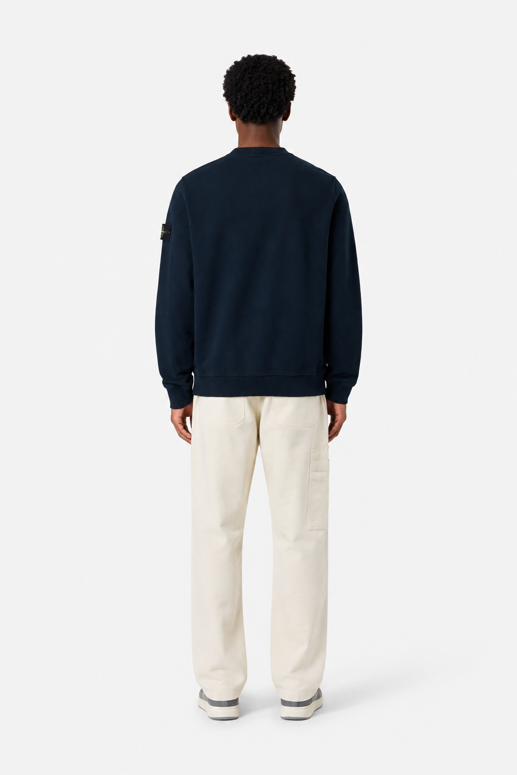 6100038 BRUSHED ORGANIC COTTON FLEECE - Námořnická modrá