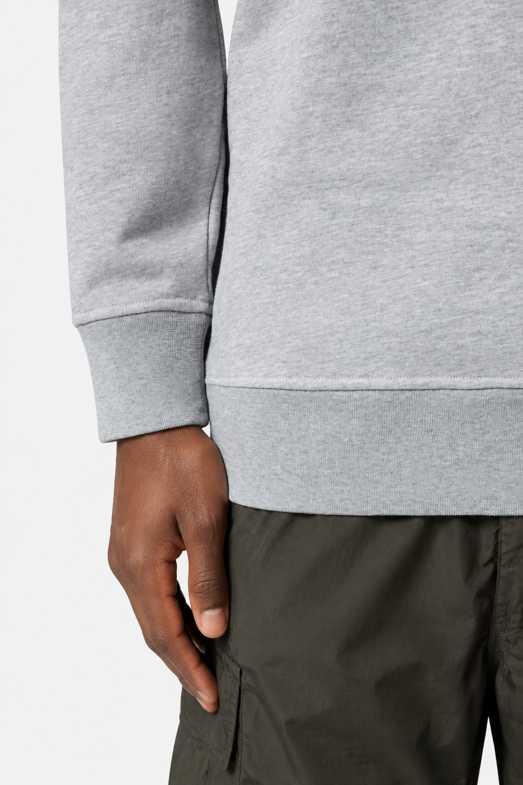 6100060 ORGANIC MÉLANGE COTTON FLEECE - Prachově šedý melír