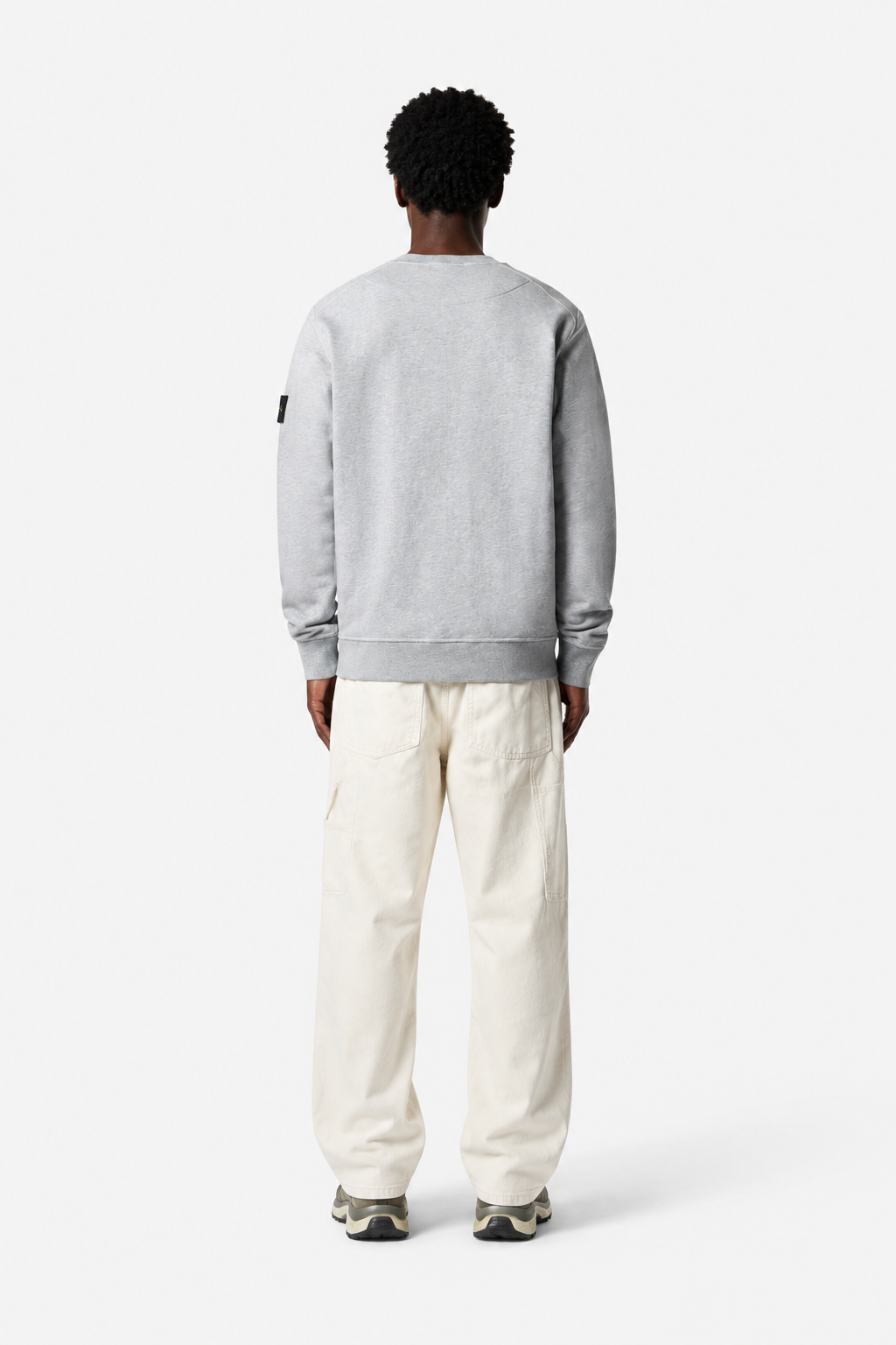 6100060 ORGANIC MÉLANGE COTTON FLEECE - Prachově šedý melír