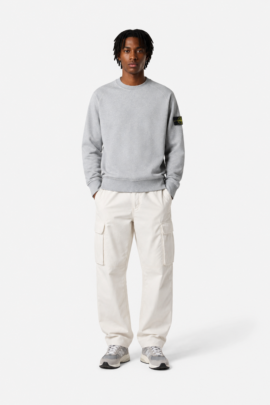 6100060 ORGANIC MÉLANGE COTTON FLEECE - Prachově šedý melír
