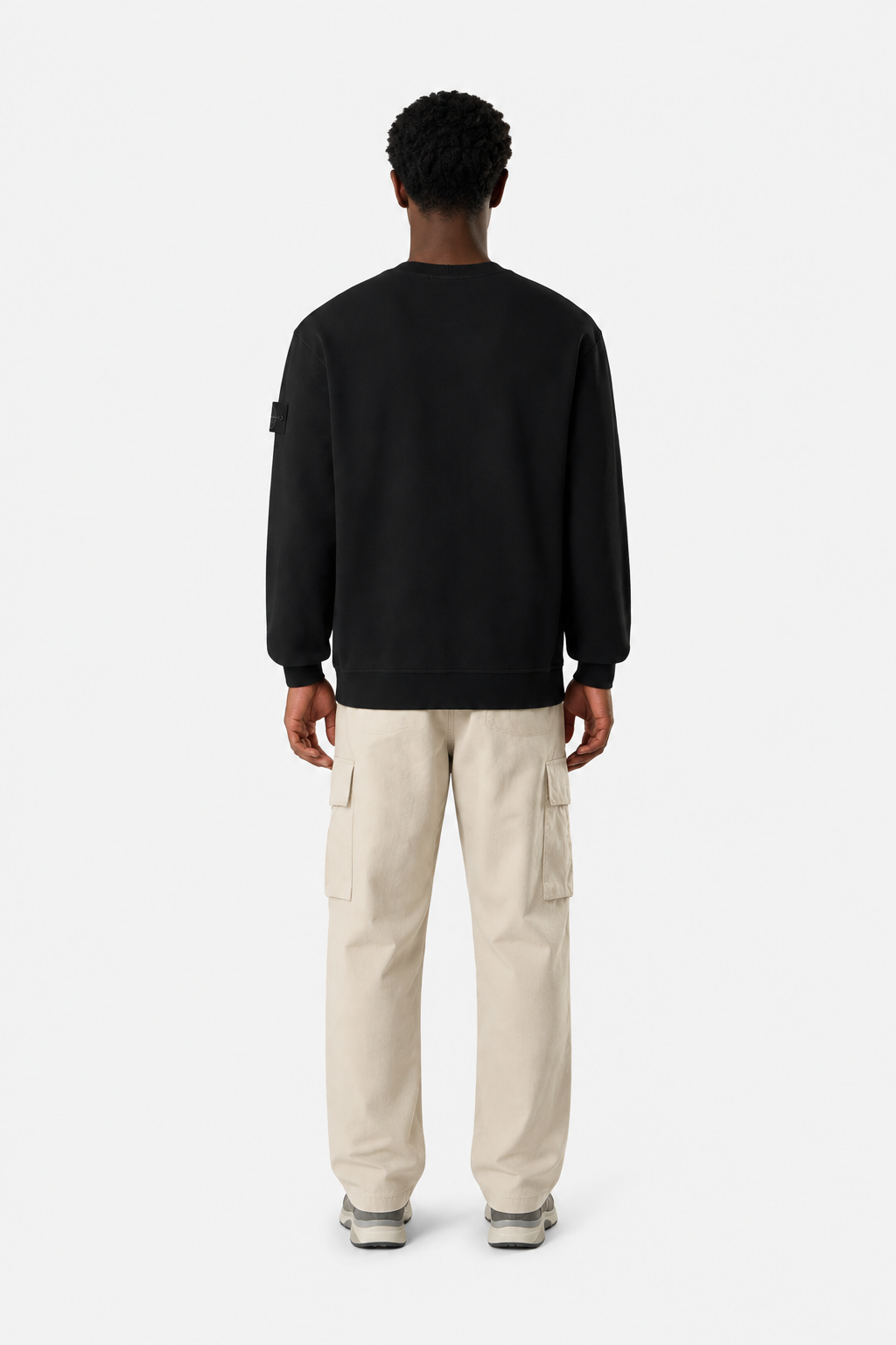 6100069 STRETCH COTTON FLEECE_S.I. GHOST - Černá
